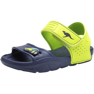 Sandale KANGAROOS "KangaSwim II", Mädchen, Gr. 21, blau (navy, lime), Synthetik, Schuhe Sandale