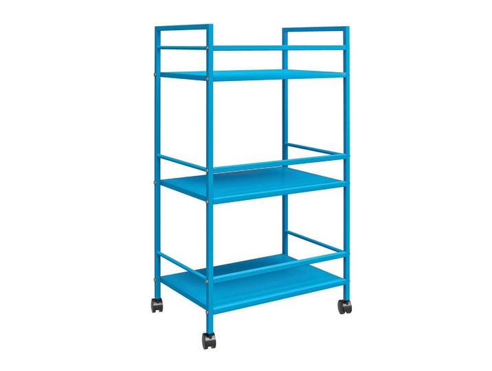 Mid.you Servierwagen, Blau, Metall, rechteckig, 43x77x29 cm, einfacher Aufbau, Esszimmer, Barmöbel, Barwagen
