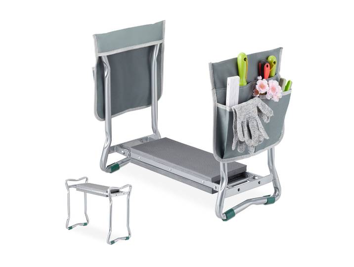 Kniebank für den Garten Silber-Grau