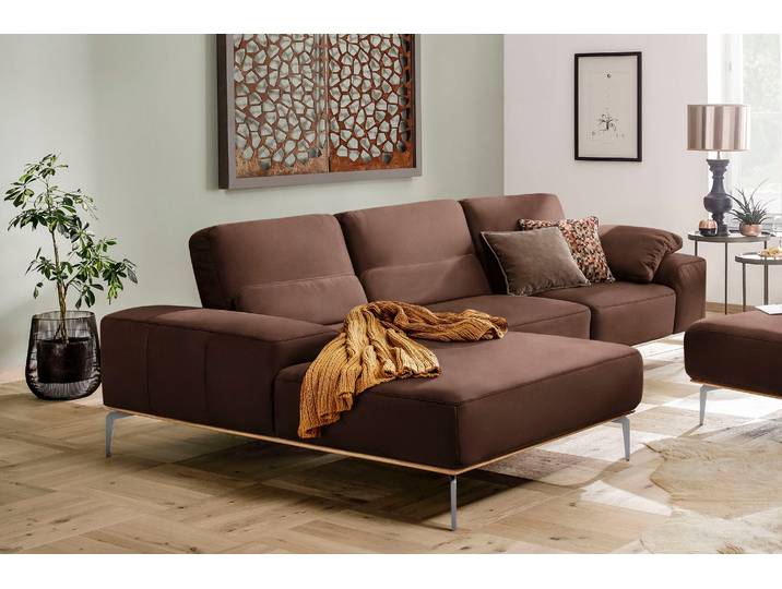 Ecksofa, Longlife Xtra-Leder, Macchiato Z73, 319×178 cm, Mit Sitztiefenverstellung, Modern, W.SCHILLIG