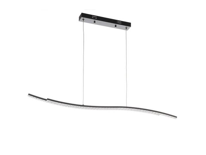 LED-Hängeleuchte Onda Graphitfarben Klar L: 100 cm