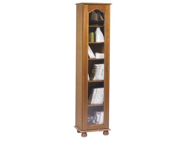 Bibliothèque - ACTUAL DIFFUSION - Chêne Rustique - 1 Porte Vitrée Gauche - 6 Niches - 182 2 cm
