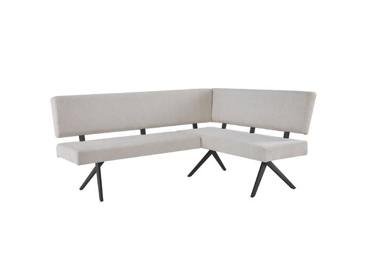 Banc d’angle Ritoge 190 x 88 x 150cm Beige/Beige Angle à droite vu de face