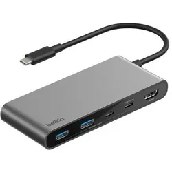 Belkin Connect 7-Port-USB-C-Hub mit zwei USB-C-Anschlüssen spacegrau