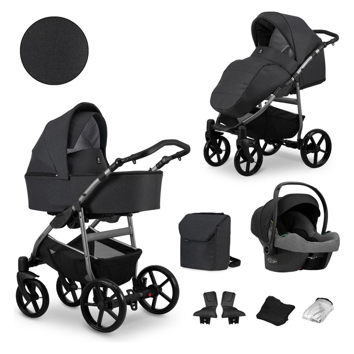 Kunert 3in1 MATA Babywagen Anthrazit/Graphit mit Tragetasche, Sportsitz und Autositz (65280347)