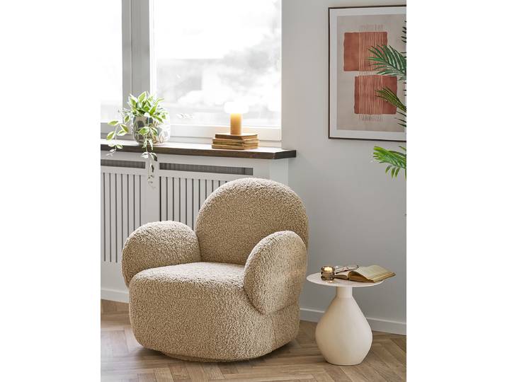 Drehsessel Beige Polyester 85 x 81 x 87cm