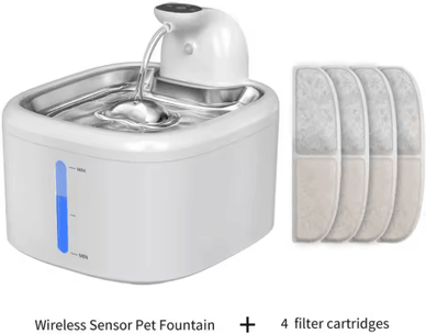 Inspire Picks AquaSense Wireless Cat Water Fountain With Motion Sensor & Stainless Steel Tray 3.5l 4filters