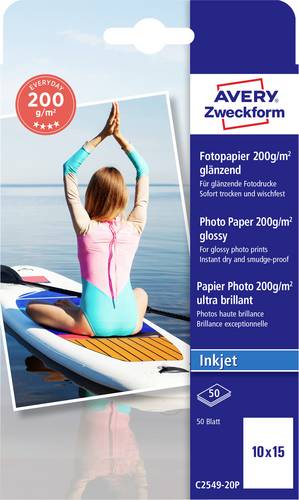 Avery-Zweckform Everyday C2549-20P Fotopapier 10 x 15cm 200 g/m² 50 Blatt Glänzend