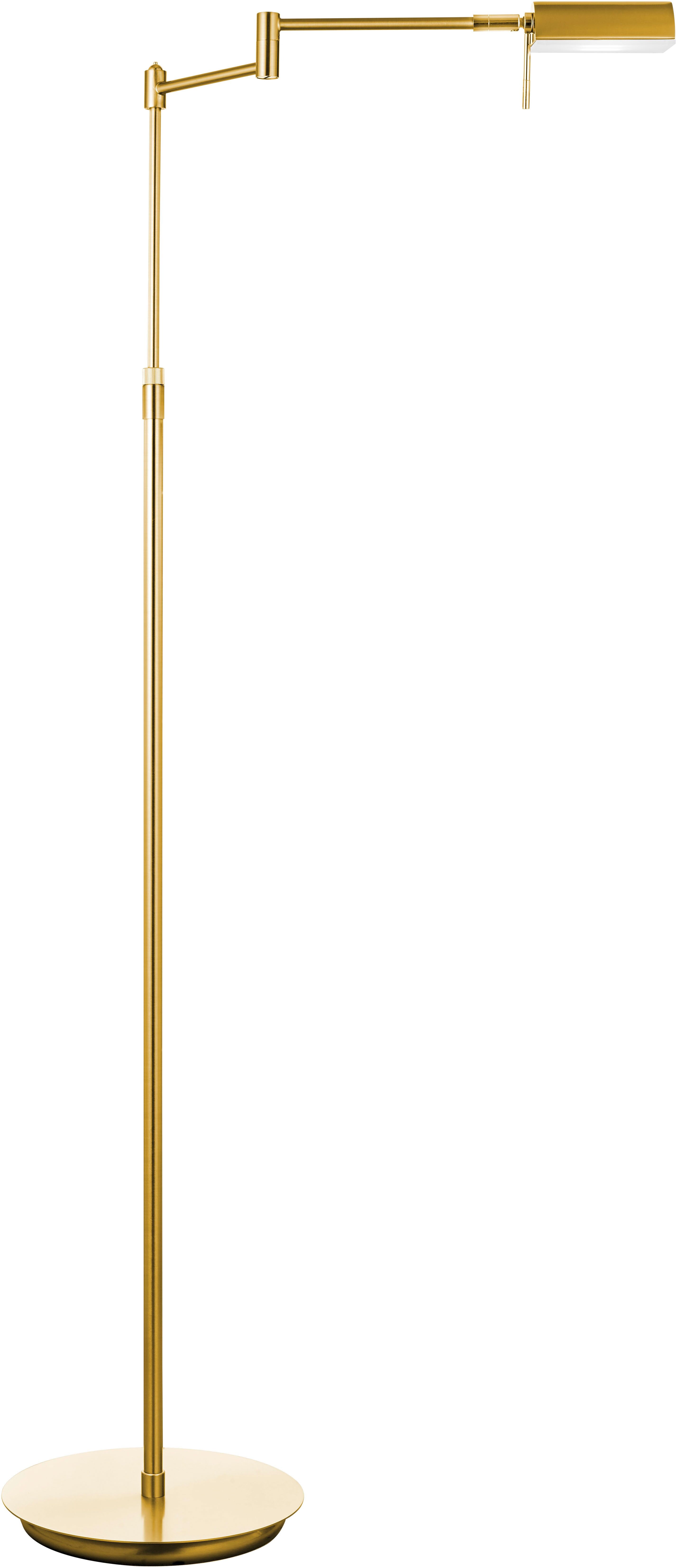 LED Stehlampe "GRAZ", gold (messingfarben matt), 1, H: 100cm, 1 Stk., HELL HÖLLISCH GUTES LICHT, Leuchten, Tastdimmer, in der Höhe einstellbar, LED Stehlampe