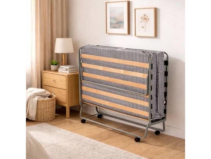 Lit pliant 120 cm Luxe - Lit d'Appoint ou Régulier Adulte Mousse confort Structure Acier Renforcé
