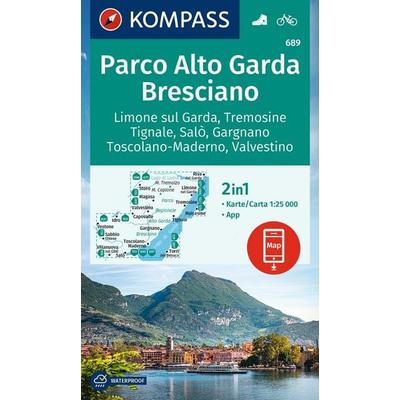KOMPASS Wanderkarte 689 Parco Alto Garda, Bresciano, Limone sul Garda, Tremosine, Tignale, Salò, Gargnano, Toscolano Maderno, Valvestino 1:25.000,