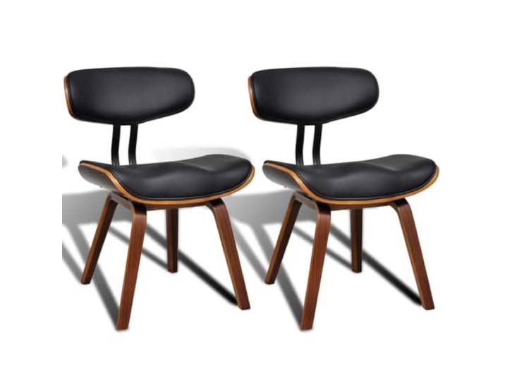 fsahslih Esszimmerstühle 2er Set Polsterstühle Bugholz Kunstleder Braun Ergonomische Sitzmöbel für Küche und Wohnbereich mit formschöner Lehne und langlebiger Polsterung für den Alltag.