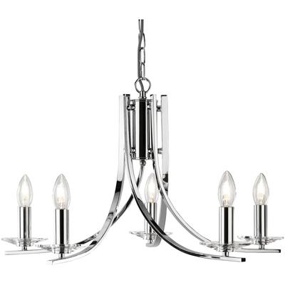 SEARCHLIGHT Kronleuchter "Hängeleuchte Ascona, 5-flammig", silber (chrom), 5, Ø 62cm H: 36cm, 1 Stk., Leuchten, Elegante Optik, Kronleuchter