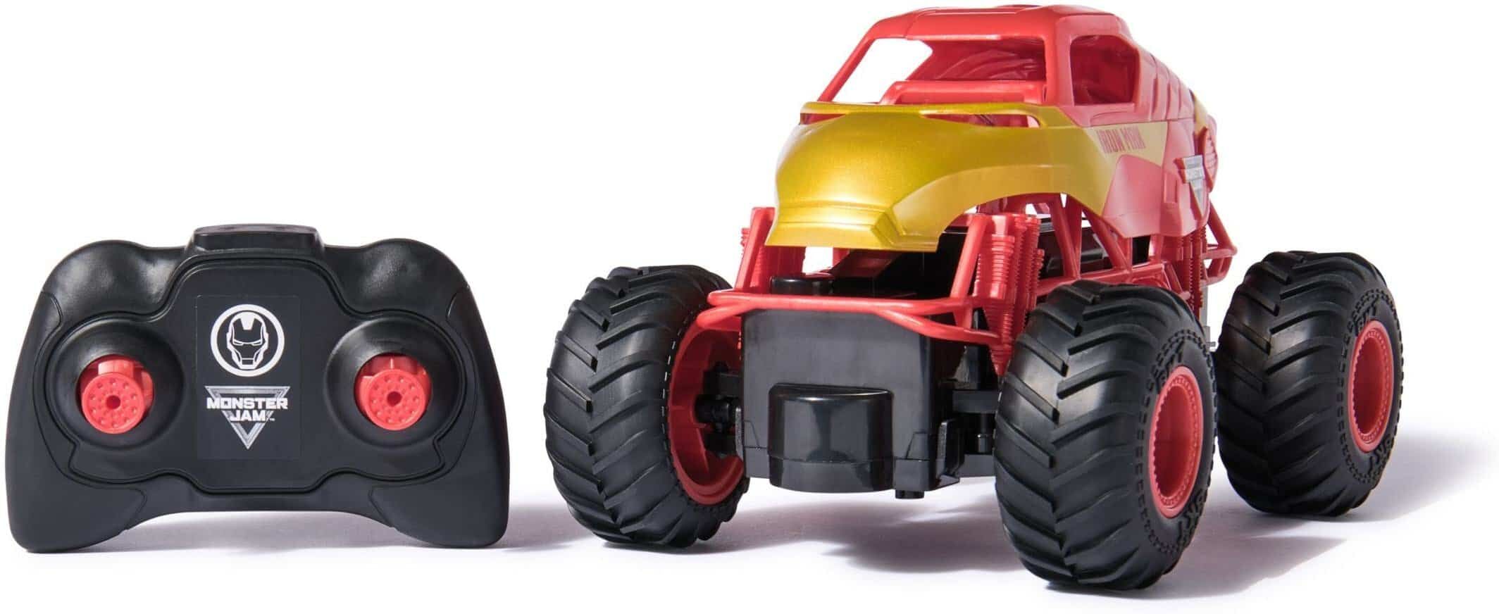 Spin Master Monster Jam – J! Monster Jam 1:24 RC Marvel Iron Man Vehicle, 1:24 Scale Remote-Controlled Vehicle with Stunt Capabilities, for Kids