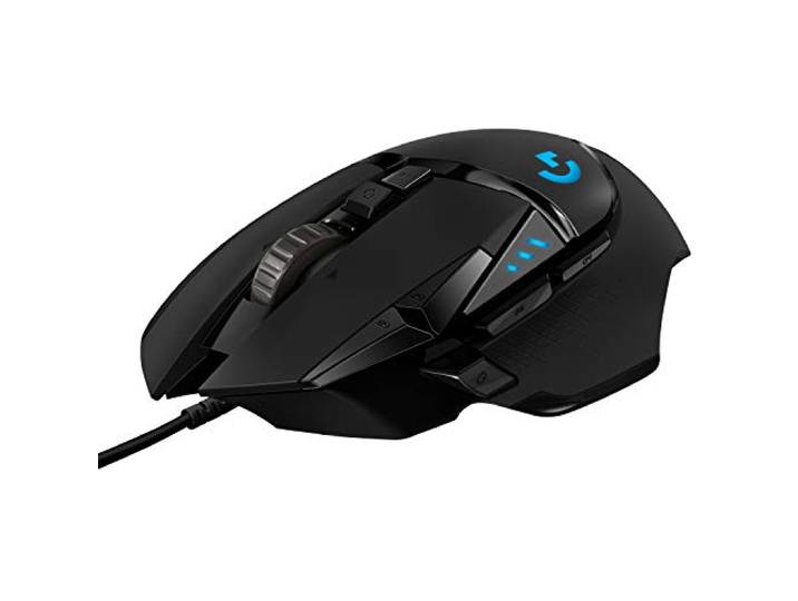 Logitech G502 HERO high pervoormance Gaming Muis, HERO 16K sensor, 16.000DPI, RGB, aanpasbare gewichten, 11 Programmeerbare Knoppen, on-board geheugen, PC/Mac - Zwart (Duitse verpakking)