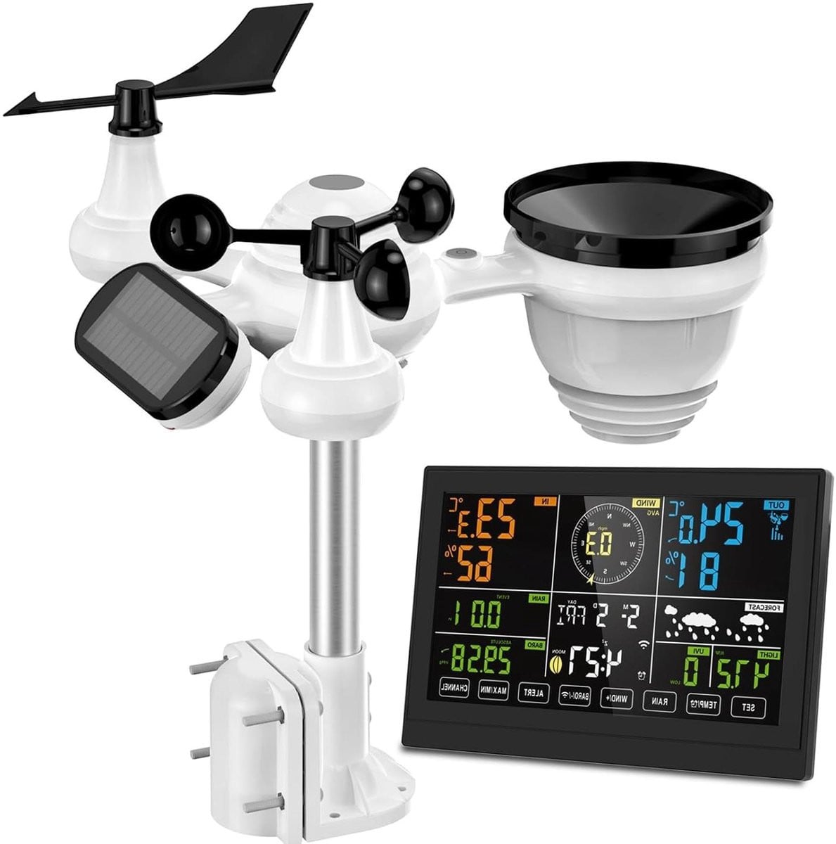 Draadloos Weerstation met Wifi Connectiviteit en 7.5 Inch Display - Wit
