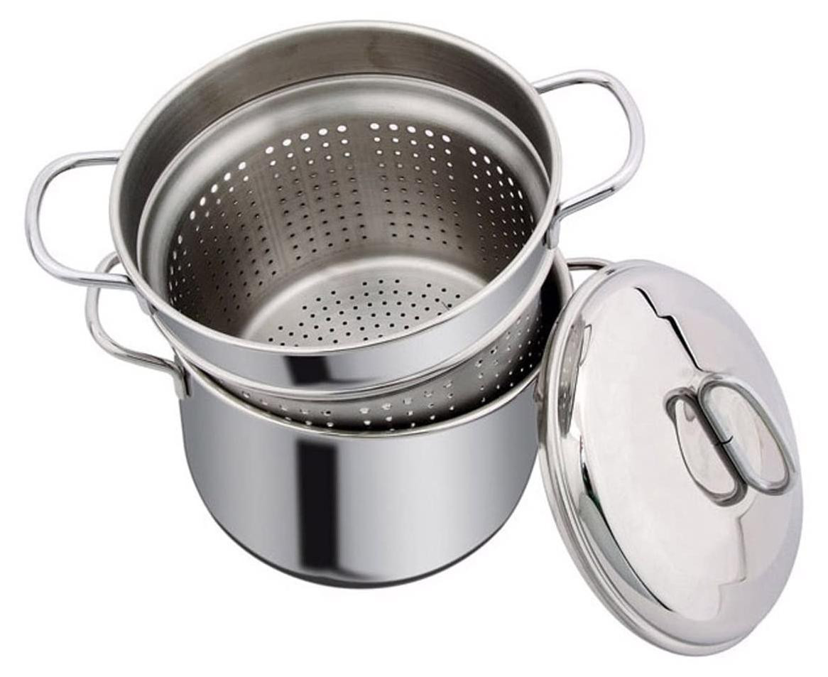 Dripio Pastakoker van roestvrij staal met deksel en inzetstuk, 2 liter, 16 cm