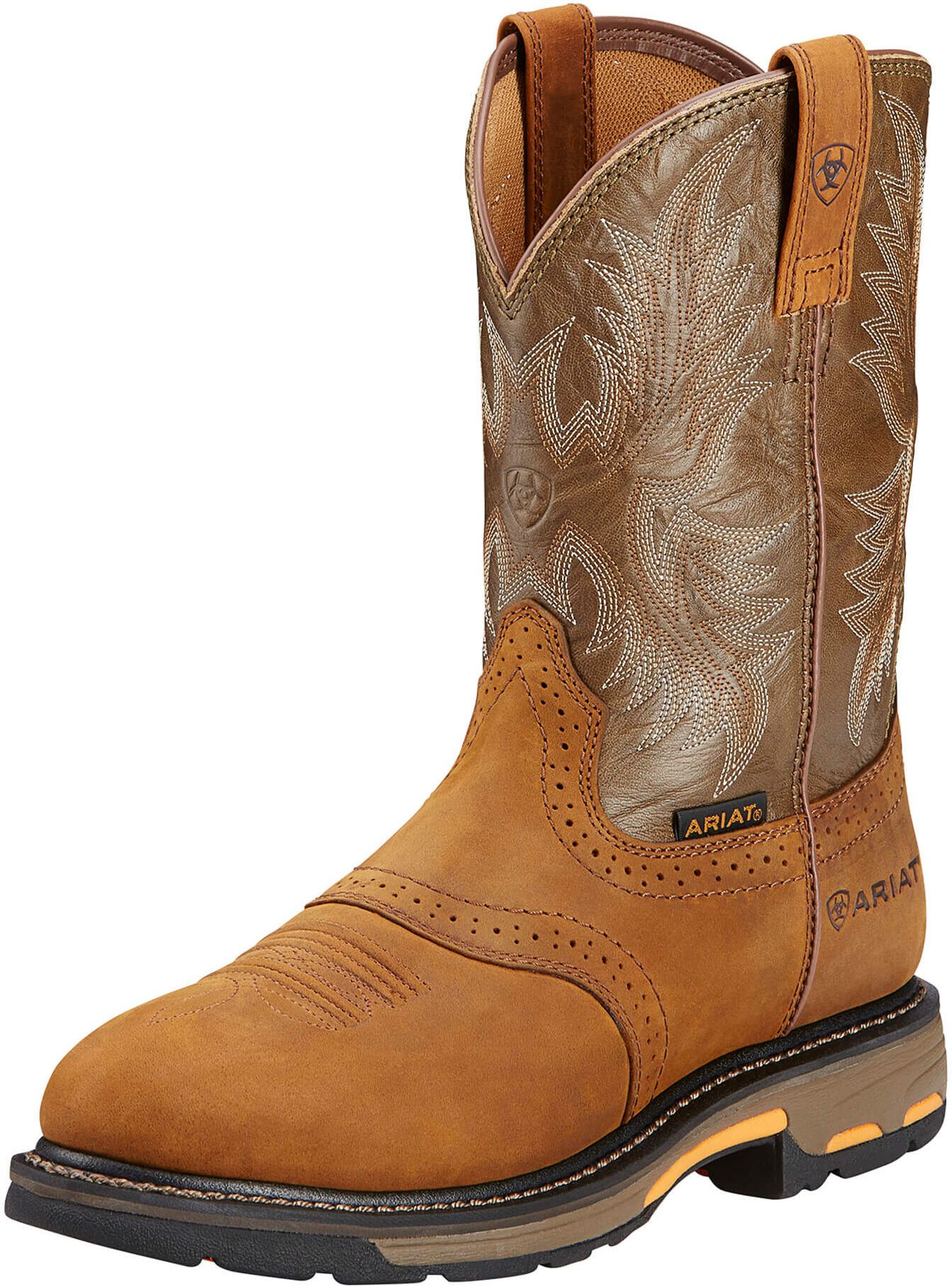 Men's WorkHog Pull-on Work Boots in Aged Bark, Size: 10 B / Narrow by Ariat