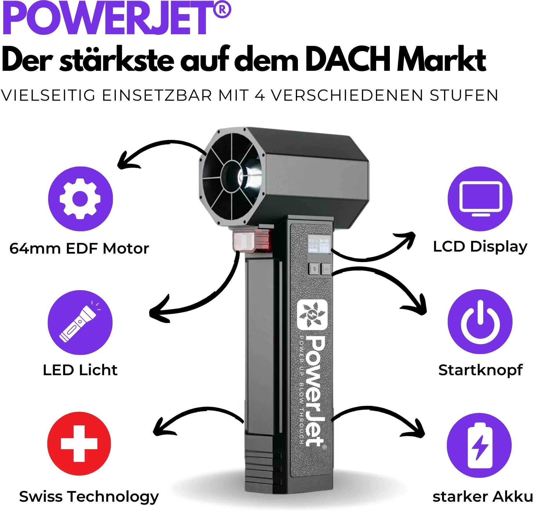 Akku-Laubbläser "PowerJets", schwarz (bunt), Laubsauger, Akku-Laubbläser bunt Einheitsgröße