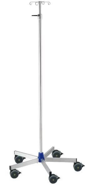 provita medical gmbh & co. kg Infusionsständer Urologie, Edelstahl, fahrbar, komplett mit Flaschenkreuz 5 kg pro Arm belastbar I-U02224