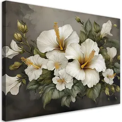 WANDBILD hibiskus blume weiß