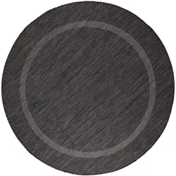 TEPPICH Outdoor ALSTER in Schwarz, einfarbig, Ø 200 cm
