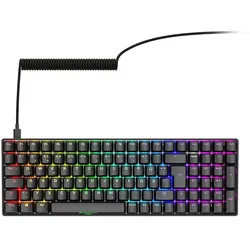 SHARKOON Skiller SGK50 S2, schwarz, LEDs RGB, hot-swap, Gateron RED, USB, DE