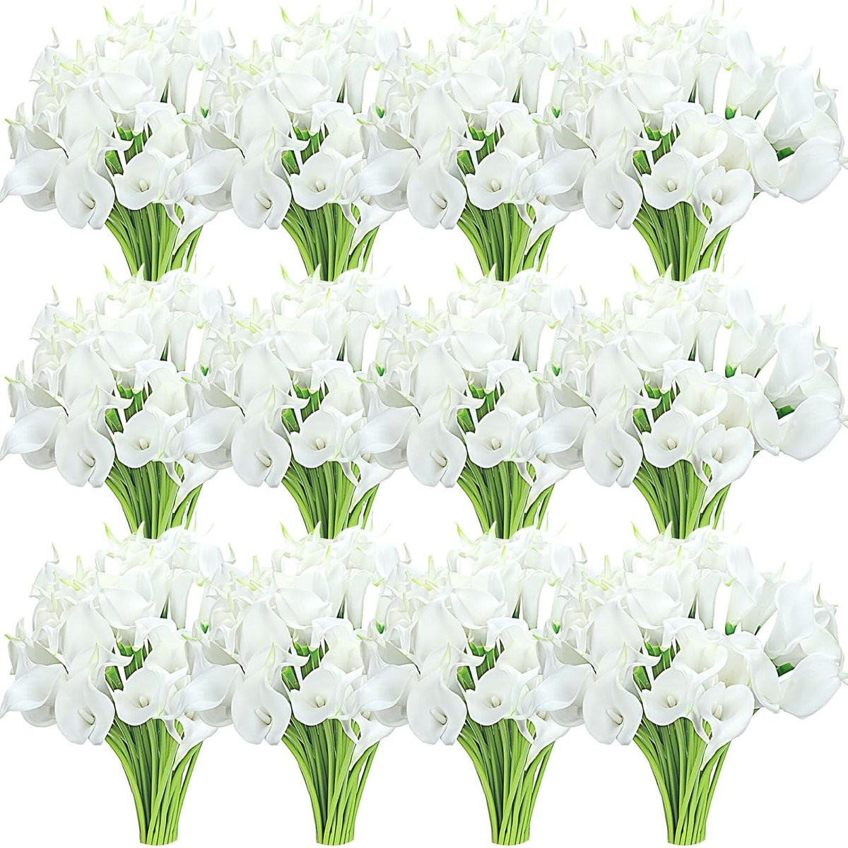 Nep Calla Lelies Kunstbloemen Boeket Wit - 100 Stuks - Real Touch Materiaal