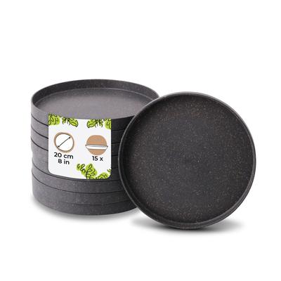 BIOZOYG 15 Stück Mehrwegteller Ø20cm Wiederverwendbar Spülmaschinenfest Mikrowellengeeignet Umweltfreundlich Plastikteller für Restaurants & Catering