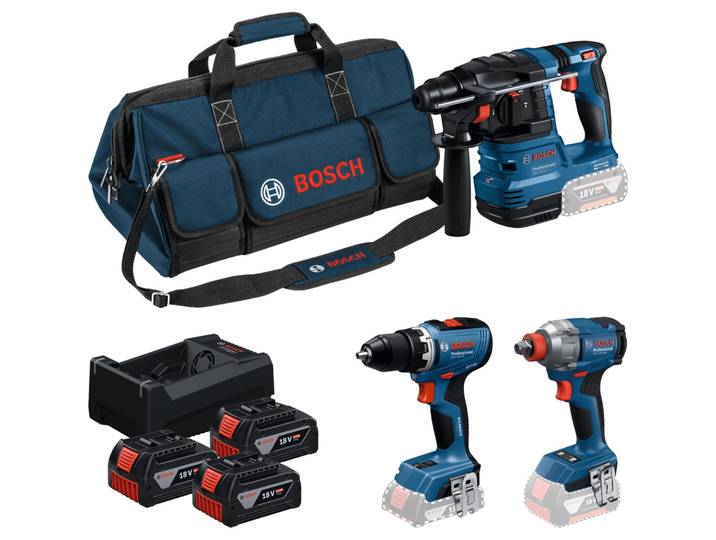 Combo Kit 18V-Set mit 3 Werkzeugen: GSR + GDX + GBH + 3x5.0Ah + GAL 12V/18V-80