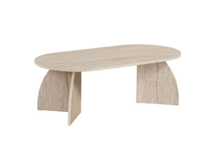 Table basse en bois  Melina  120 x 60 x 40 cm - Travertin