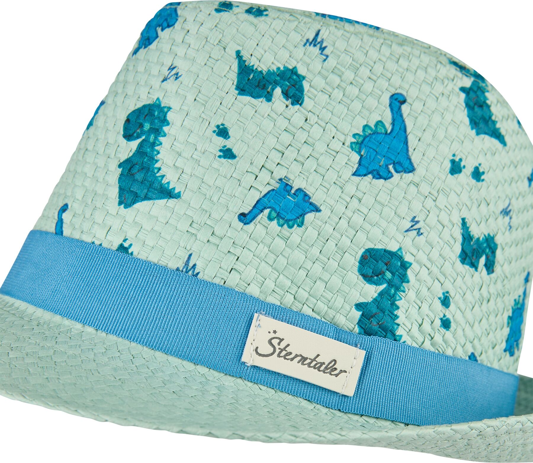 Schirmmütze STERNTALER "Strohhut Dino", Jungen, Gr. 45, grün (hellmint), Obermaterial: 100% Papier PAP. 100% Papier PAP. 100% Papier PAP. 100% Papier PAP., Mützen Schirmmütze