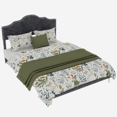 STILVORA Polsterbett 160x200 mit weichem Kopfteil, modern minimalistisches Design, stabiler Rahmen, langlebige Konstruktion, komfortables Stoffbett Grau