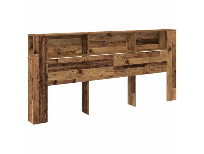 GHVBNMF Kopfteil Schrank Altholz 220 x 18,5 x 102,5 cm Holzwerkstoff Wandhängendes Regal für das Schlafzimmer mit integriertem Ablagefach, ideal für Bücher und Dekoration in Altholz-Optik.