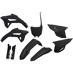 UFO, Motorrad Zubehör, UFO-Kunststoff-Set (Komplettset) mit Teleskop-Stossdämpferabdeckungen für Honda CRF 250R '22-'24