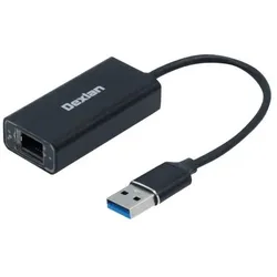 Dexlan USB 3.0 Aluminium Gigabit Ethernet Netzwerkkonverter (USB 3.0, RJ45 Gigabit Ethernet (1x)), Netzwerk Adapter, Silber