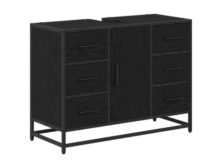 SOLDE D'HIVER®Cabinet de salle de bain KENNETH - Meuble Colonne salle de bain - Armoire WC - avec tiroir Chêne noir 80x33x60cm - 822