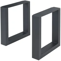 Helloshop26 - Set aus 2 modernen Tischbeinen originelles Design Stahl 43 x 40 cm schwarz 03_0009679