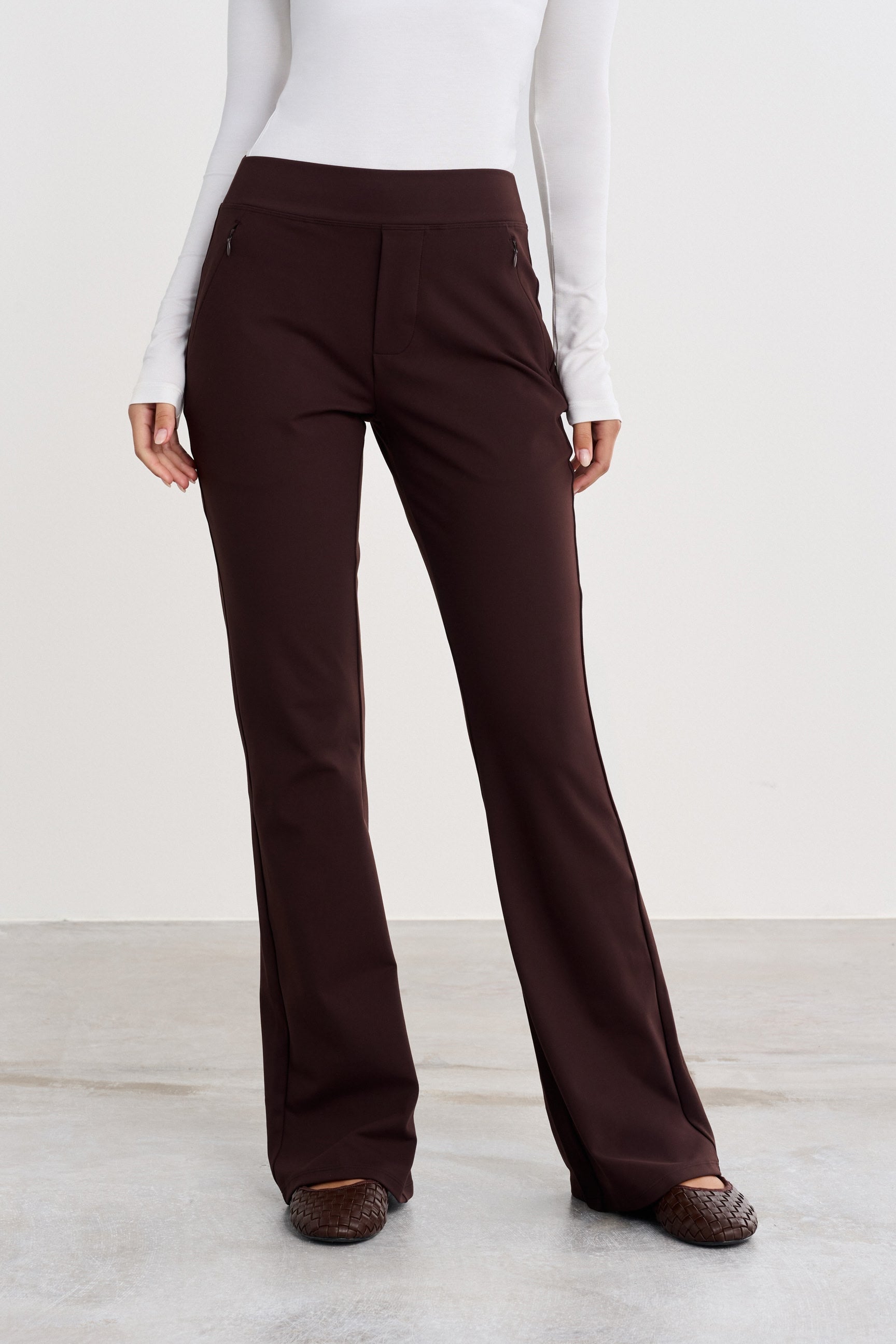 Famme Tailored Flared Pants Brown S