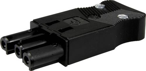 Adels-Contact 17712 Netz-Steckverbinder Buchse, gerade Gesamtpolzahl: 3 + PE 20A Schwarz 200St.