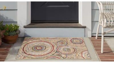 Lush Decor Esencia Basket Circles Indoor/Outdoor Mat