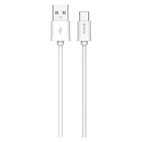 Devia Kabel Smart USB - USB-C 2,0 m 2,1A weiss (2 m, USB 2.0, 10 W) (33462692)