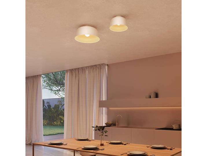 LEDS-C4 Designer Deckenlampe Miso, dimmbar, weiß / opal, für Wohn- / Esszimmer, Metall, Design, Deckenlampe