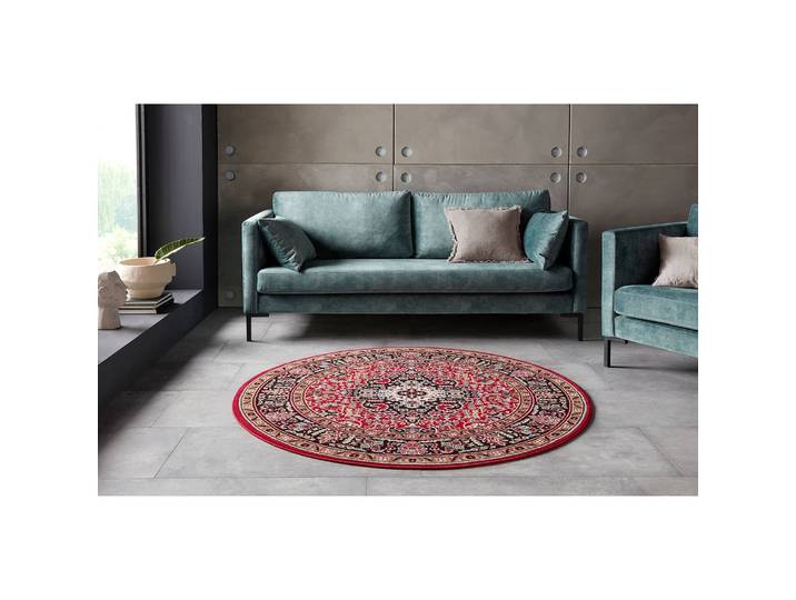 Kurzflorteppich Skazar Isfahan II Rot/Rot Ø 160cm Webstoff