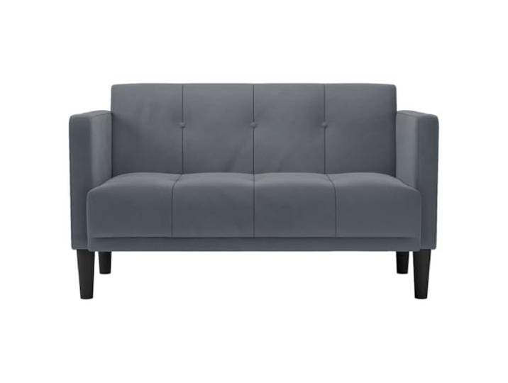 KTHLBRH Sofa Samt Dunkelgrau 111 cm Schaumstoff und Federn, Sperrholzrahmen, 110 kg pro Sitz, Wohnzimmer