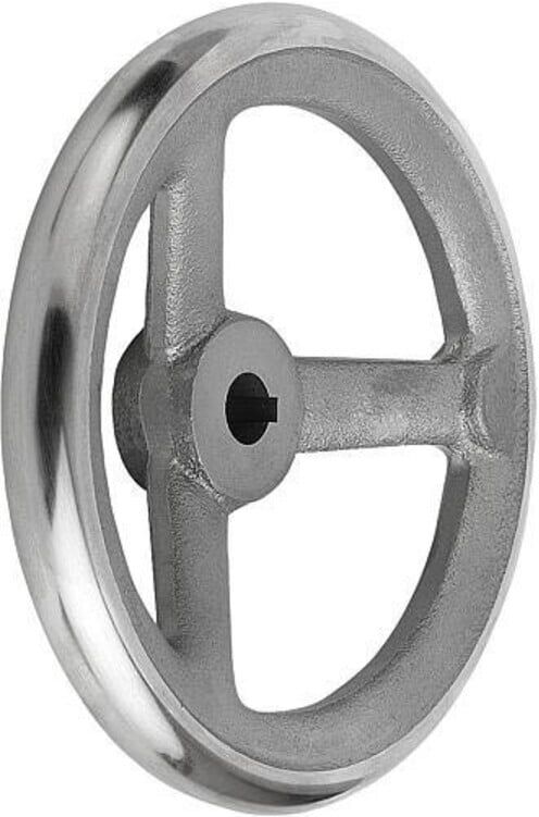 KIPP Handrad DIN950 Ø 100 Passbohrung 12H7 Grauguss (K0671.1100X12)