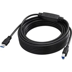Vision „10 m langes schwarzes USB-3.0-Verlängerungskabel“ (10 m, USB 3.2 Gen 1), USB Kabel