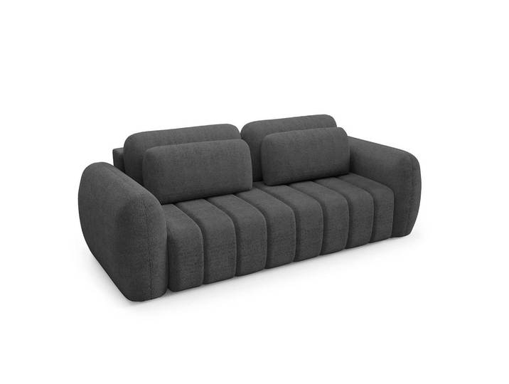 Petits-meubles Sofa Cesar 3 Sitzplätze Dunkelgrau, Grau, Holz, 266x95x110 cm, Wohnzimmer, Sofas & Couches, Sofas, 3-Sitzer Sofas