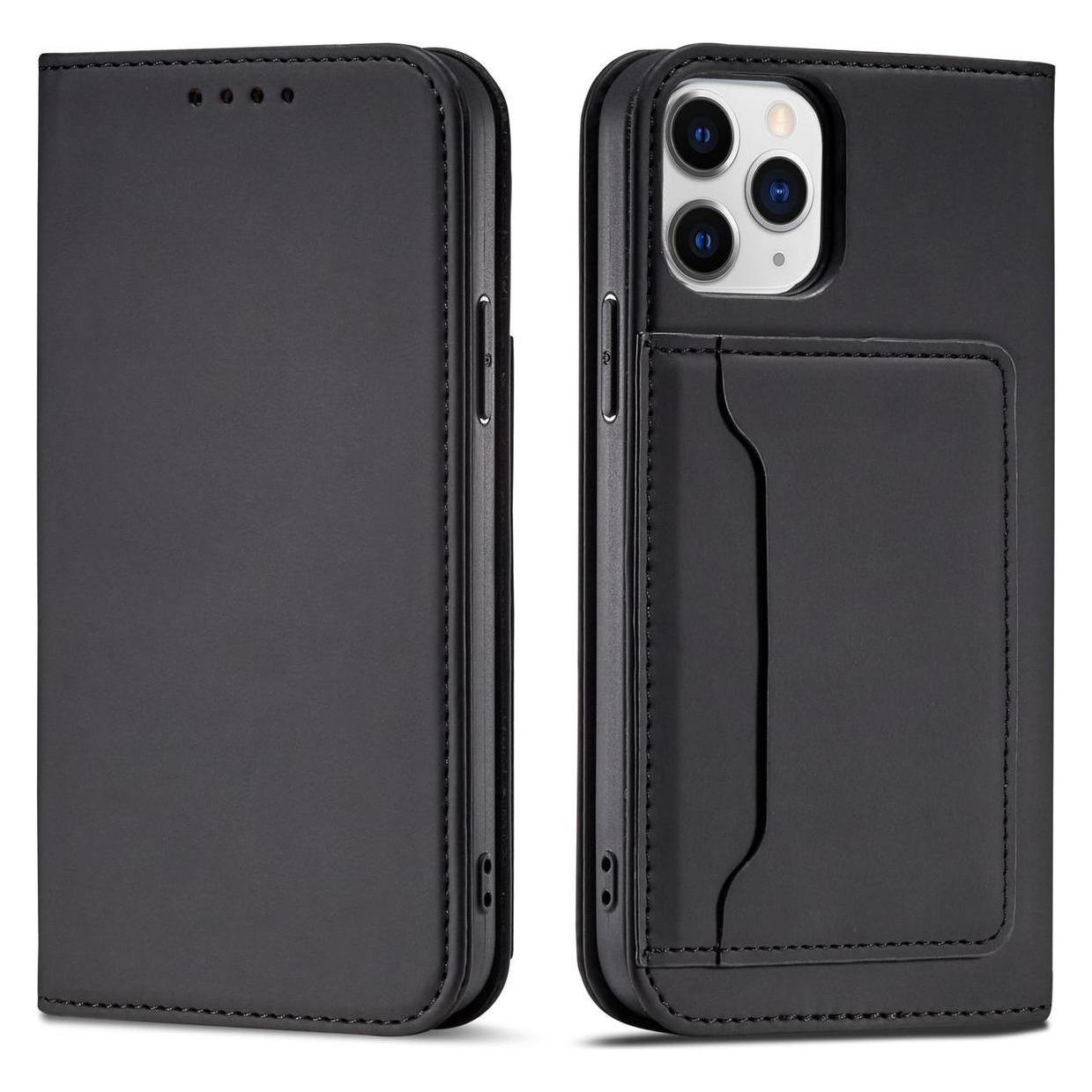 Hurtel Magnetkartenhülle für iPhone 12 Pro Max Tasche Kartenetui Kartenhalter Schwarz (Apple iPhone 12 Pro Max) (1404978613)