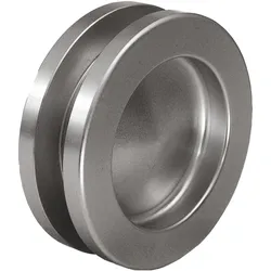 Kws, Möbelgriff, Muschelgriff 5252 Aluminium Edelstahl Effekt eloxiert Einlass-Ø 50 mm